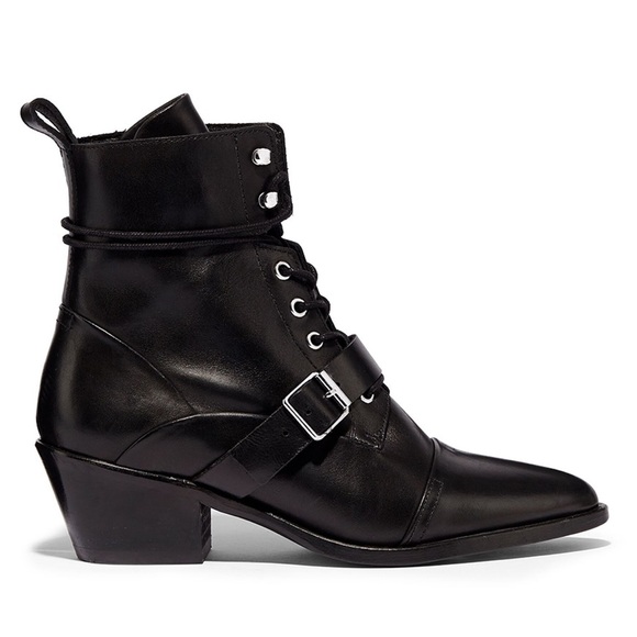 NEW All Saints Leather Katy Booties Black 7 - Picture 16 of 16